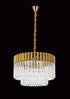 Kuna Brass/Clear Pendant Round 8 Light 60cm